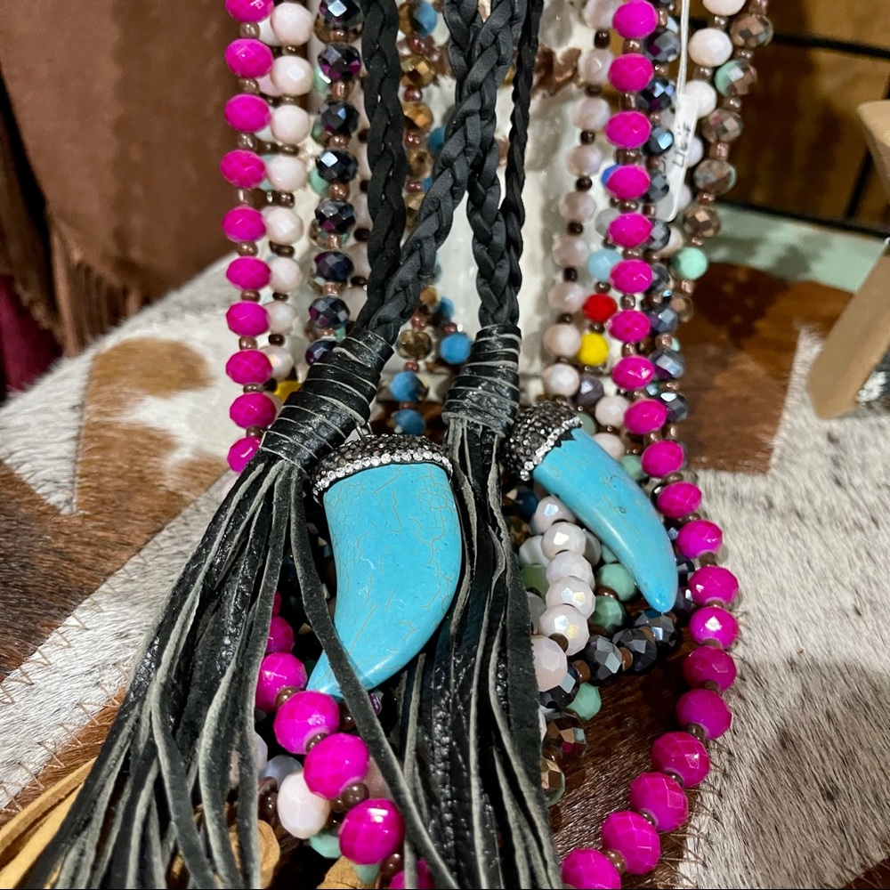 Stone Fringe Necklace